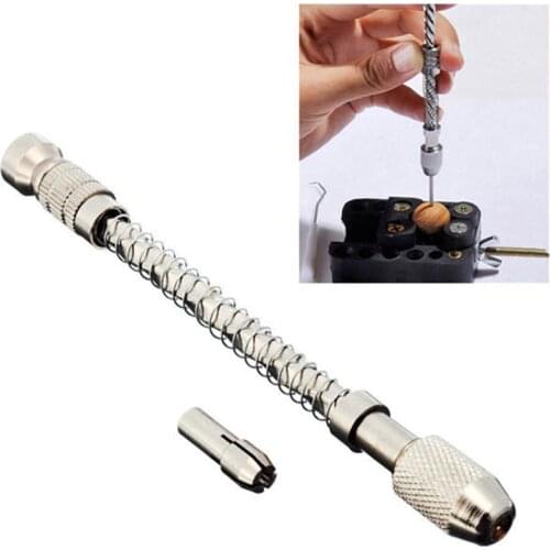 Mini Pin Vise Wood Spiral Semi-automatic Hand Drill with Chuck for Jewelry Tool Micro Twist Bit