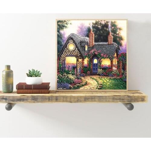 YYSD Beautiful House 5D Special Shaped Diamond Painting Embroidery Needlework Rhinestone Crystal Cross Crafts Stitch Kit DIY