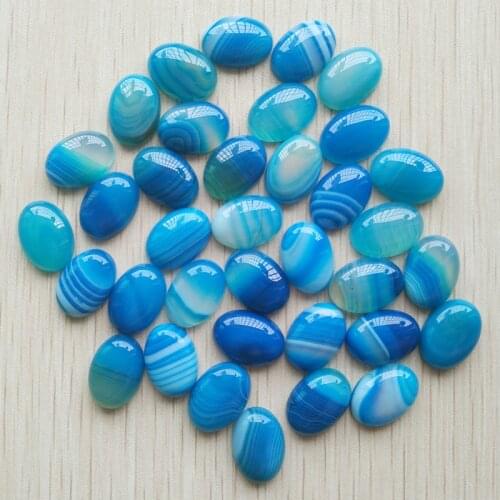 2017 Fashion good quality natural blue stripe Onyx Oval CAB CABOCHON 13x18mm beads for jewelry making wholesale 50pcs/lot free