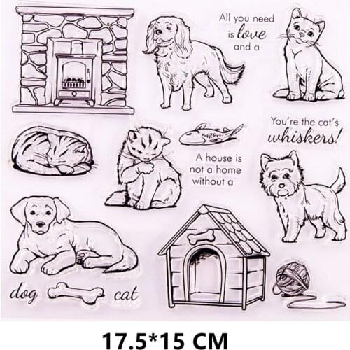 2021 New Pet Cats And Dogs Clear Stamps DIY Scrapbooking Craft Supplies Rubber Silicon Seals Card Album Hobby ink pad Stamping
