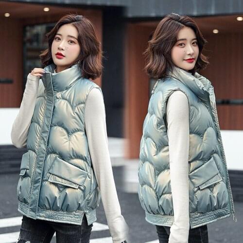 New 2021 Winter Vest Women Coat Female Fashion Thick Warm Ladies Vests Outerwear Sleeveless Casual Clothing Black