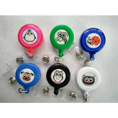 New Vavious Pattern Aminals Retractable id badge reels Staff Gift 6pcs/lot