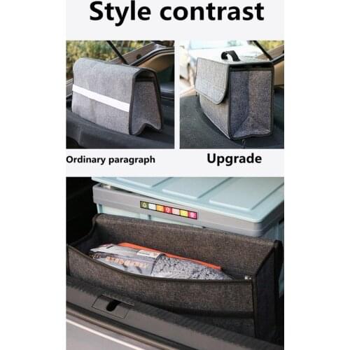 Fireproof Car Woolen Soft Felt Storage Box Trunk Bag Vehicle Tool Box Multi-Use Tools Organizer Carpet Foldable with Velcro