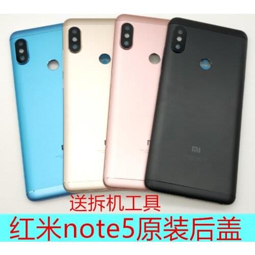 Original Metal Back Shell back cover Battery Cover Case For redmi note 5 With Audio + - Buttons Boot Keys Camera Glass Lens