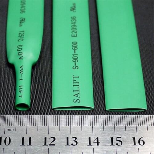Green- 12MM Assortment Ratio 2:1 Polyolefin Heat Shrink Tube Tubing Sleeving,Flame retardant,Soft for Wrap Wire Cable RoHs