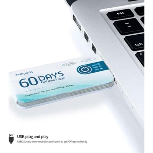 TempU05 Temperature Data Logger PDF Report Disposable Single Use USB Temperature Recorder Temperature Record Instrument