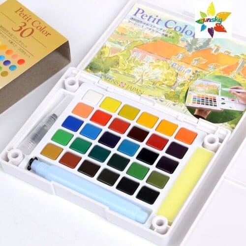 Sakura Transparent solid watercolor set,12/18/24/36/60/96 color,pearl watercolor pigment ,Concentrated watercolor,blend easily