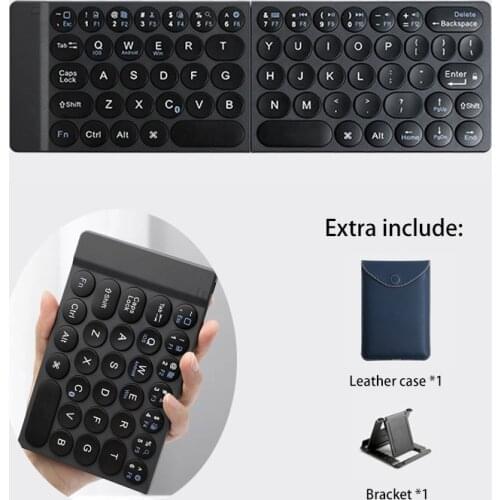 Foldable Bluetooth Wireless Keyboard With Case And Bracket For Mobile Phone Tablet PC Laptop Apply to Windows iOS Android Mac