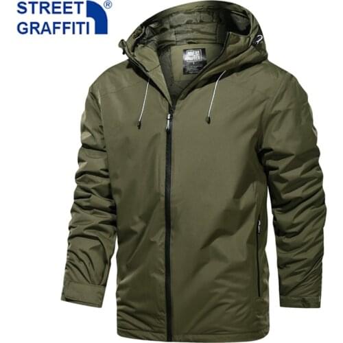 STREET GRAFFITI Men's Trench Coats
