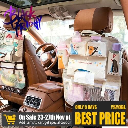 Cartoon Cute Car Back Seat Storage Organizer Hanging Bag Stowing Tidying Baby Kids Sundry Specially Auto Interior Accessories