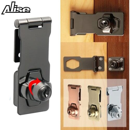 Alise 3/4 inch Clasp Keyed Hasp Self Locking Security Hasp Staple 2 Keys Lock Shed Cupboard Padlock Door/Shed/Gate/Van Lock