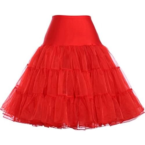 Womens Crinoline Petticoat Underskirt Knee-Length Half Slips Tutu Skirt