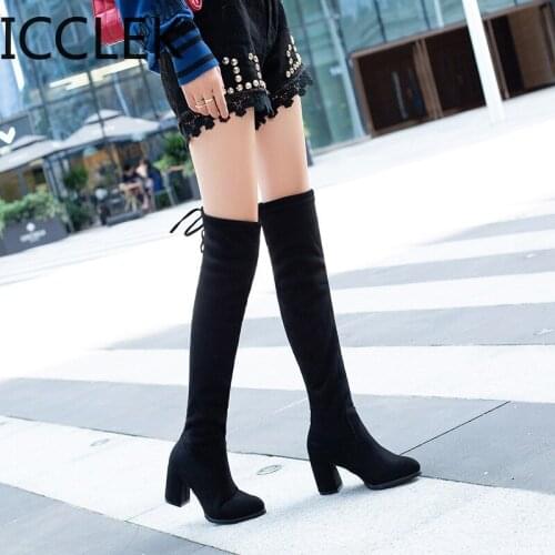 Women Shoes Woman Boots Large Size 34-40 Autumn Over The Knee Boots High Heels Shoes Sexy Party Boot Botas Mujer