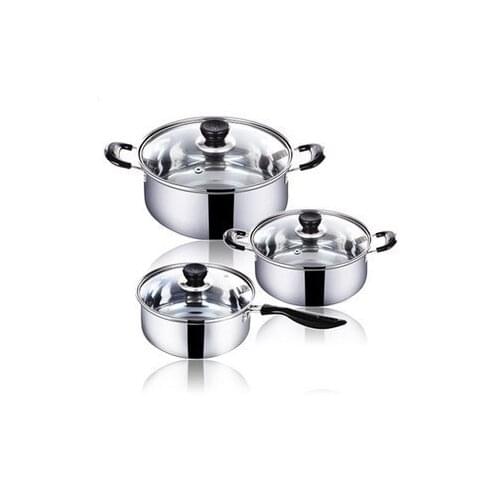 0 High quality stainless steel cookware six pieces set stainless steel soup pot milk pot