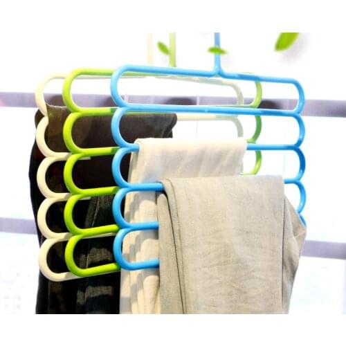 1pcs/lot Multifunctional slip-resistant multi-layer hanger household wardrobe trousers hanger scarf storage rack pants rack