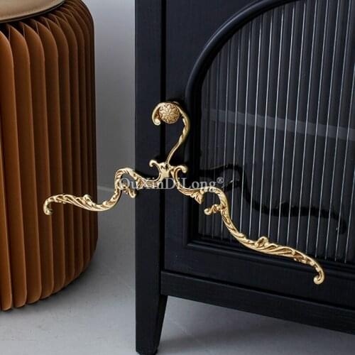 1PCS Vintage European Style Brass Hanger Hook Pure Copper Clothes Stand Hotel Decor Brass Hooks Retro Luxury Drying Racks GF436