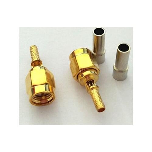 10pcs SMA Male Plug Window Crimp RG174 RG316 LMR100 Cable RF Connector Adapters