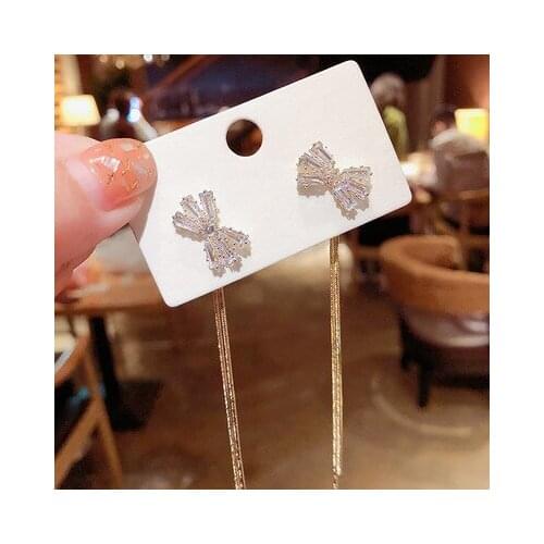 2020 fashion new tassel Bow Earrings Korean style elegant high quality Earrings