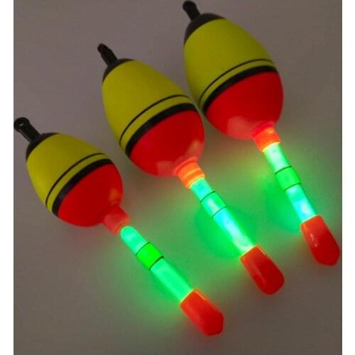 3 Pcs/Lot 5g 10g 15g EVA Bobber Luminous Fishing Float Long Vertical Night Fishing Floats Bobber Work With Lightstick A324