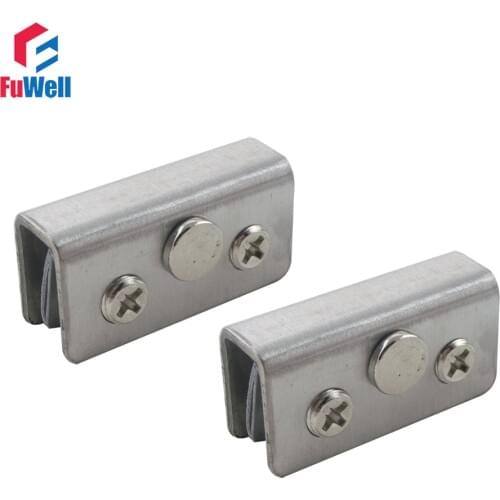 5pcs Stainless Steel 5-8mm Bathroom Shower Glass Door Clamp Clip Door Hinge