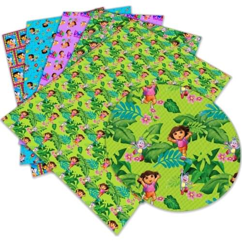 Earrings Bows Accessories Exquisite Cartoon Girl Print Pattern, Faux Leather Sheet 22X30cm