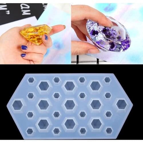 Diamond Gem Ice Cube Tray Mould Clear Mold Silicone DIY Maker Freeze Handmade