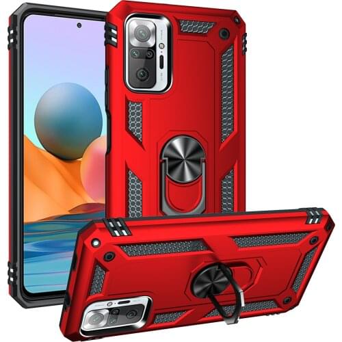 Military Armor Shockproof Case for Xiaomi Redmi Note 10 Note10 Magnet Car Holder Ring Case Cover RedmiNote 10 M2101K7AI hoesjes