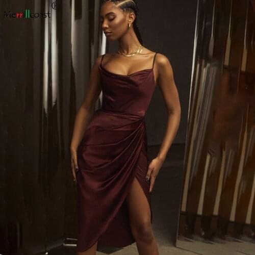 Satin Dress Midi White Sexy Black Evening Dresses Ruched Prom Vestido Tanque Slip Party Robe Backless Halter Kleider Damen Mujer