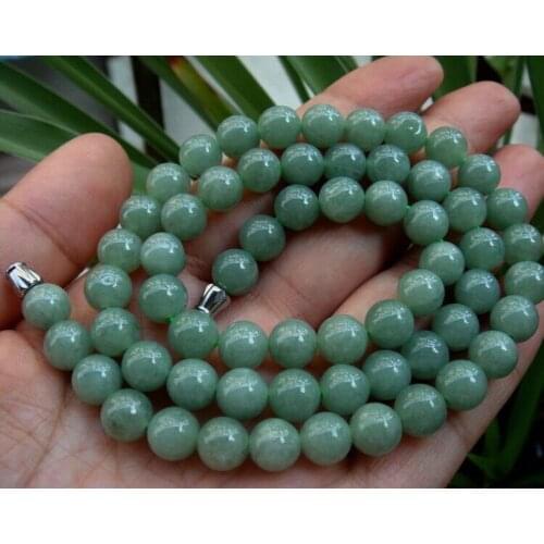 Free shipping 1816 Natural Rare /Jadeite Bless Beads Necklace