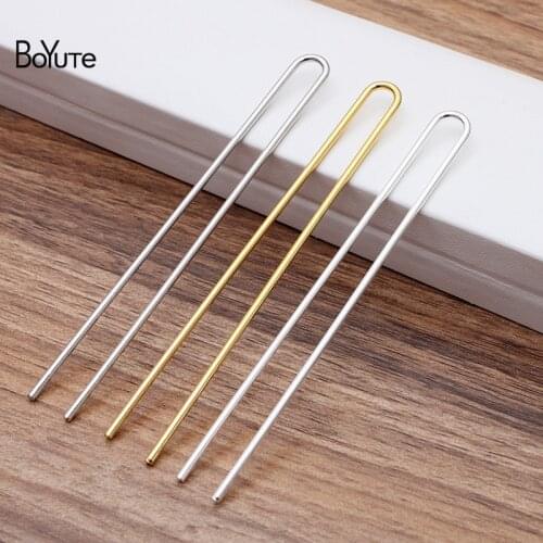 BoYuTe (50 Pieces/Lot) 110*11*2MM Iron Metal U-shaped Hair Fork Hairpin Jewelry Materials Diy Handmade Hair Accessories Parts