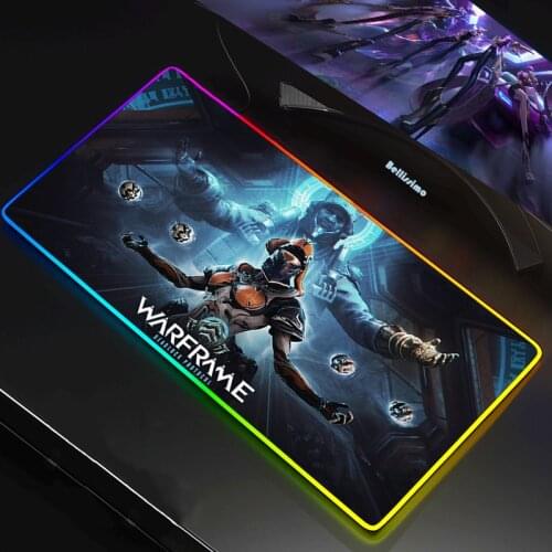 RGB Gaming Mouse Pad Mousepad Large Cool XL Mause Pad Keyboard Desk Carpet Warframe Hero Game Rubber No-slip LED Mouse Mat Gamer