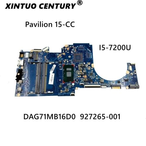 For Pavilion 15-CC Laptop motherboard DAG71MB16D0 927265-601 927265-001 927265-501 I5-7200U G71A-6L Mainboard 100% full Tested