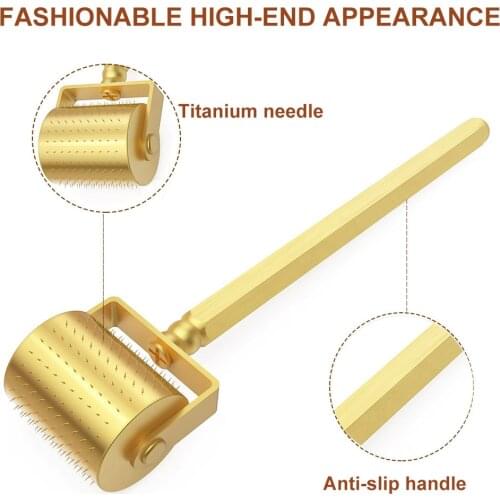 DRS 250 Derma Roller Microneedle Titanium 24k Gold Micro Needles Rollor Kit for Face Skin Care Hair Growth