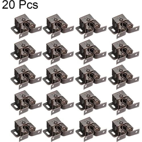 Uxcell 20pcs 10pcs Cabinet Door Double Roller Catch Ball Latch with Prong Coppper Tone 34 x 32 x 13mm Ideal Accessory for Home