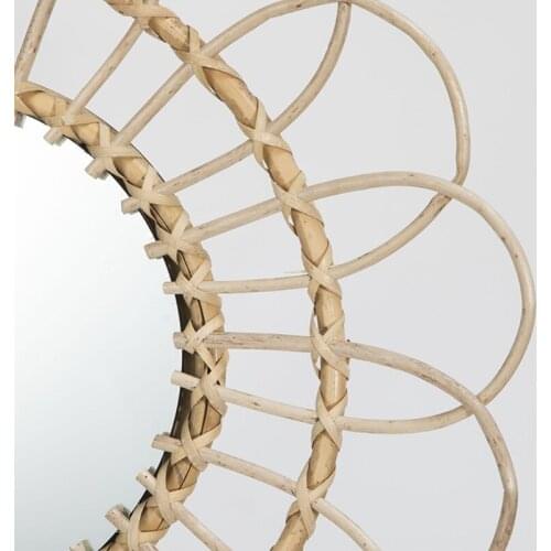 Rattan Innovative Art Homestay Decoration Makeup Mirror Dressing Bathroom Wall U2JD