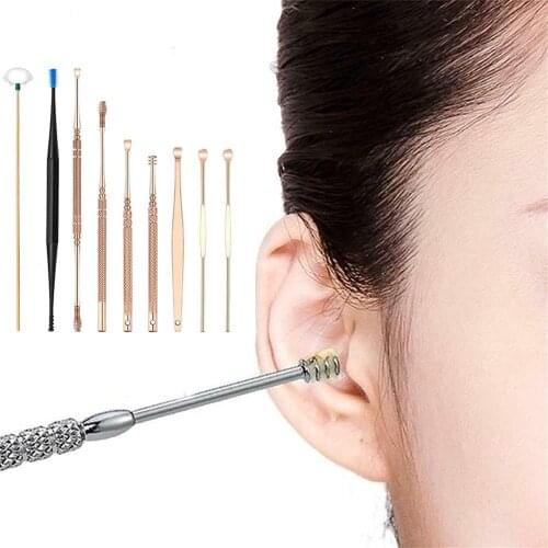 9 Pcs/Set Ear Wax Remover Tool Ear Cleaning Tool Ear Wax Removal Ear Cleaner for Kids and Adults