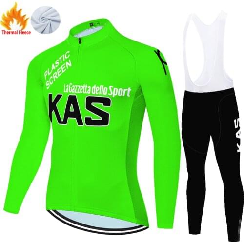 Kas Retro Winter Thermal Fleece Completo Attrezzature Camiseta Masculino Uniforme Ciclismo Hombre Tricota Ciclismo Hombre