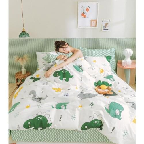 Cotton Active Four Three Piece Pure Cotton Set 1.5/1.8m Bed Student Bedding Pillow Case Duvet Cushion Cover King Size Queen