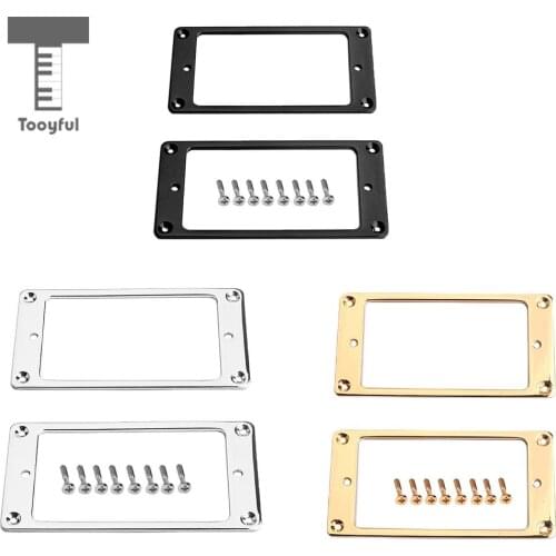 2 pcs Steel Humbucker Pickup Ring Set Bottom Frame for Les Paul Guitar Replacment Parts