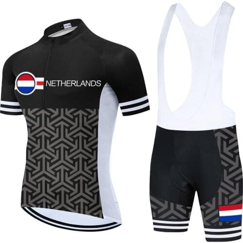 NEW National Team Nederland Bike Jersey Sets Pro Cycling Clothing Summer Mens Sportswear Bike Short Sleeve Bicycle Shirts