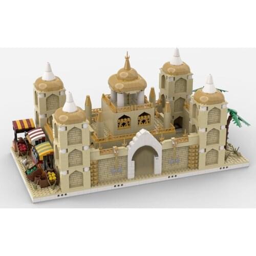 MOC Desert Palace Modular Desert Village Castle Building Blocks Gabizon Palace Architecture Model Bricks Children Toy Gift