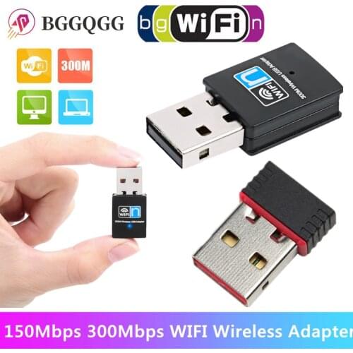 Mini USB Network Card 300M 150M WiFi Wireless Adapter 802.11n WIFI USB Adapter With Antenna Suitable For Laptop Desktop Computer