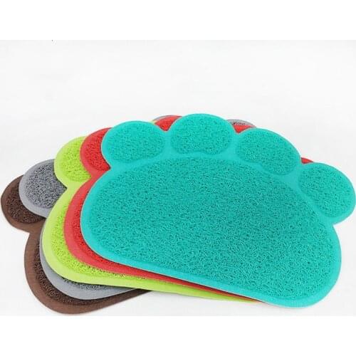 Pet Multi-function Mat Paw Print Anti-slip Dog Cat Foot Mat Cat Litter Mat Material Multi-color For Pet Placemat Car Mat Door Ma