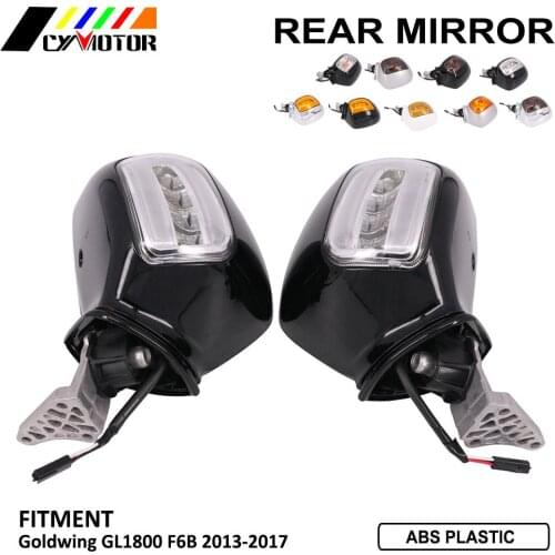 Motorcycle Rear View Mirror With LED Turn Signal Light For Honda Goldwing Gold Wing GL1800 GL 1800 F6B 2013-2017 2014 2015 2016