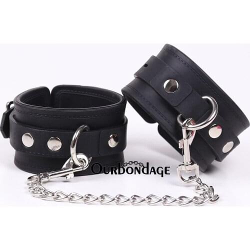 Ourbondage 3 Color Soft Silicone Fetish Bondage Flirting Handcuffs Wrist Cuffs With Chain Hook For Adult Beginner Sex Toy