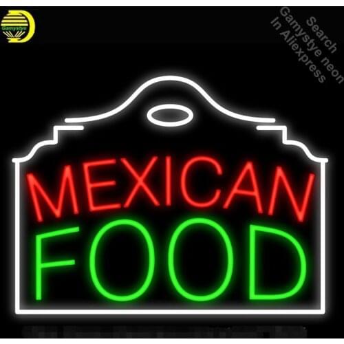 Neon Sign for Mexican Food Green Building Neon Tube sign handcraft Shop Hotel Store Displays Tube Glass Neon Flashlight sign