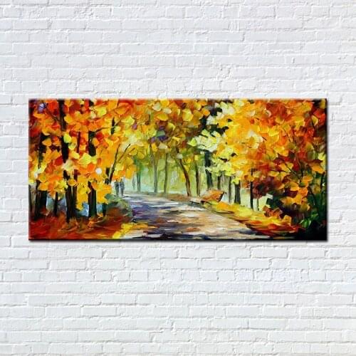 Noah Art Hand Painted Modern Palette Knife Colorful Trees Landscape Oil Paintings on Canvas Large Abstract Art Christmas Gift