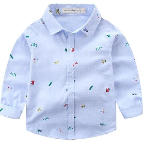 New Boys Shirts Car Print Shirt Long Sleeve Childrens Shirts Childrens Shirts