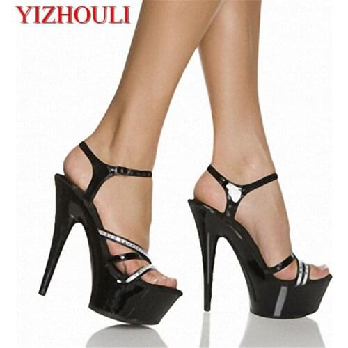 Super high with sexy love crystal shoes with stage of ultrafine sandal preferential price womens shoes