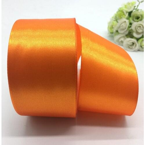 5Yards/lot 50mm Orange Satin Ribbon Bow Craft Decor Wedding Christmas Party Decoration DIY Craft Sewing Supplies